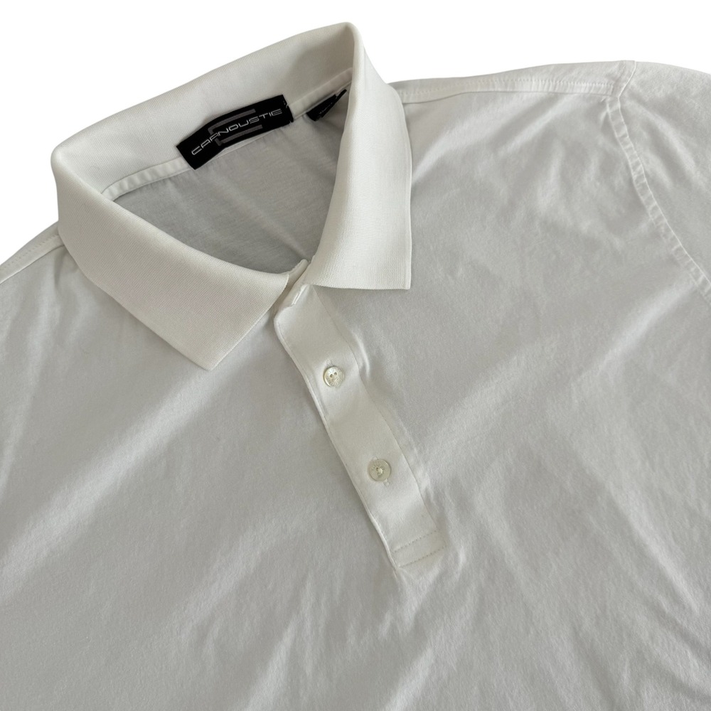 Carnoustie XL White Mercerized Cotton Short Sleeve Mens Polo Shirt